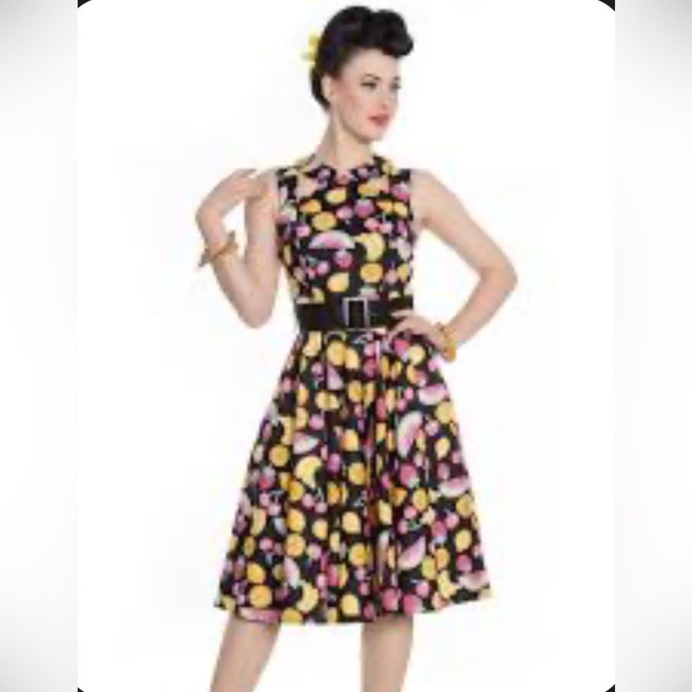 Hell Bunny Fruit Print Sleeveless Dress